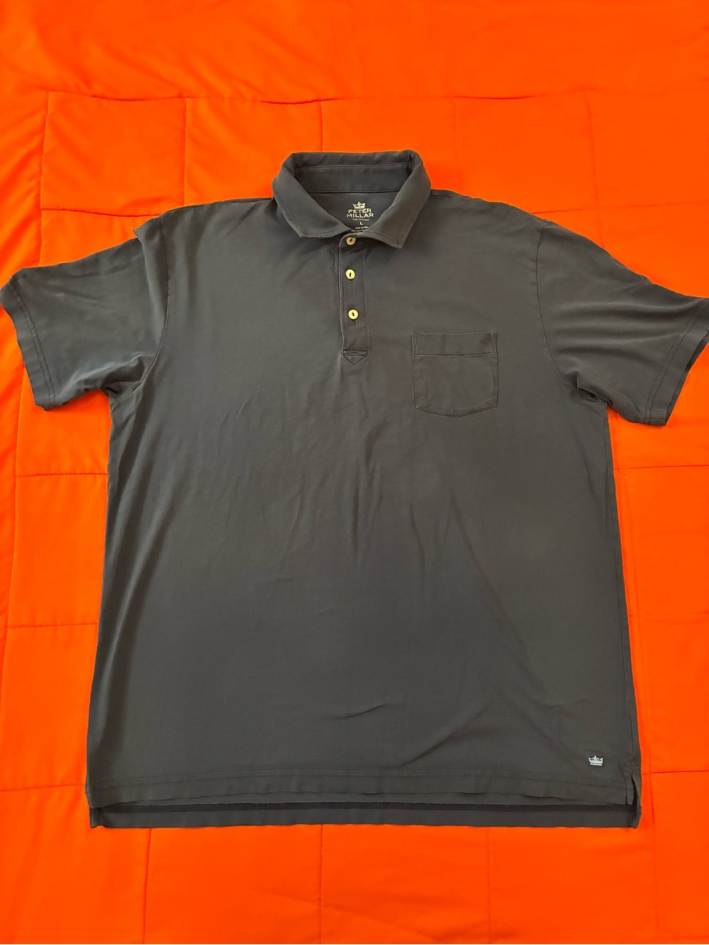 Peter Millar Polo Shirt Mens Large Blue Summer Comfort Golf Lightweight